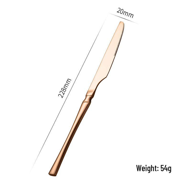 Золотой набор столовых приборов из 24 предметов из нержавеющей стали: Элегантный нож для стейка, вилка и ложка для западной кухни.