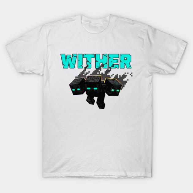 Asian Size Men Black Print T-shirt Wither - The Three-Headed Void Boss - Blocky Endgame No-Cut Print Cotton Tshirt