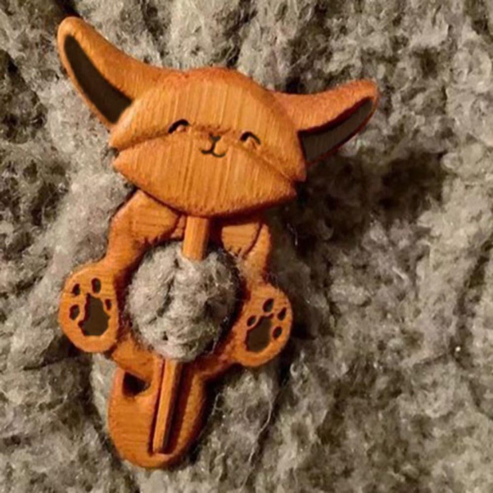 Puppy Animal Sweater Brooch Bear Cat Panda Pin Exquisite Wooden Brooch  Gift