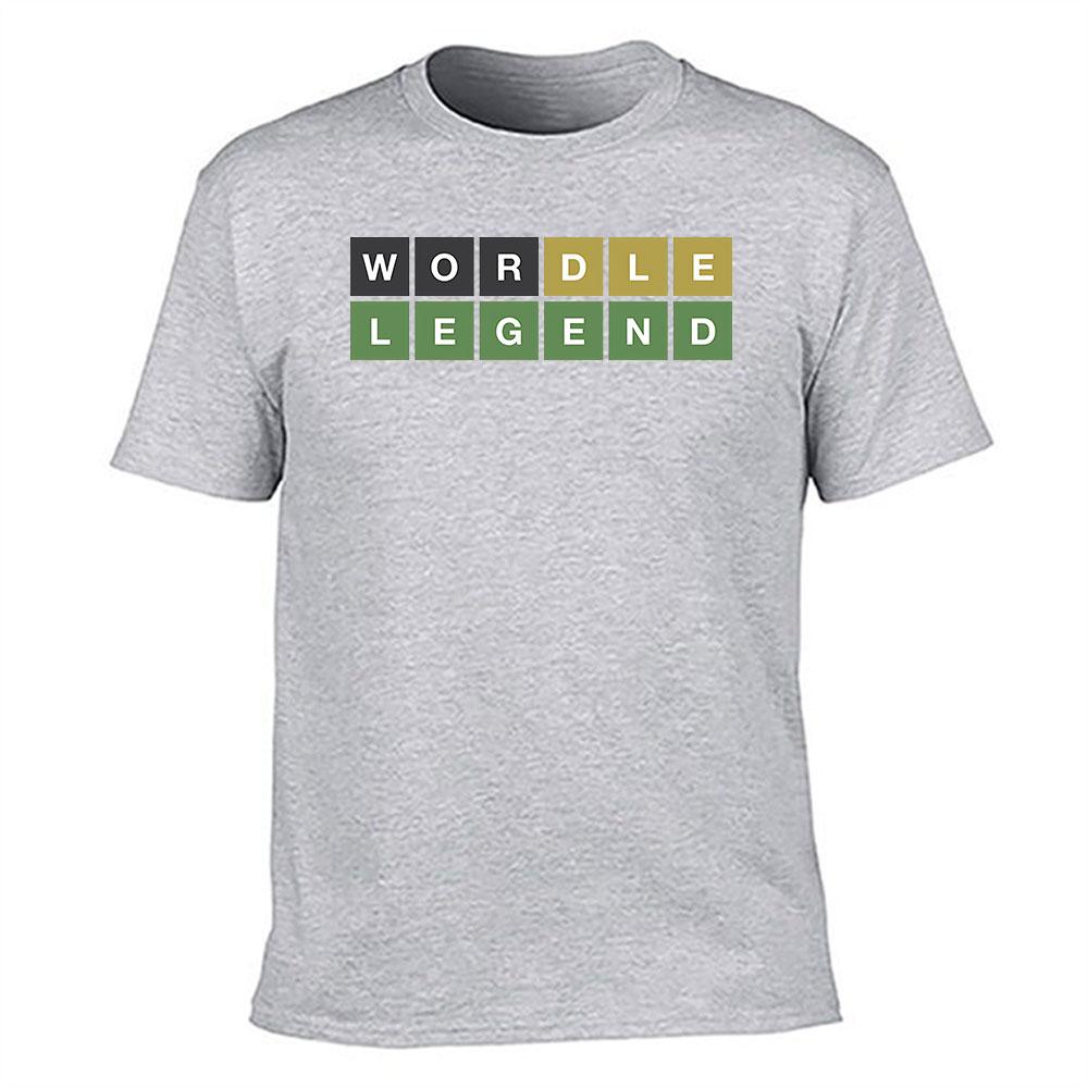Unisexs Cotton Short Sleeve Tshirt With Wordle Legend Print Casual Crewneck Tee For Daily Wear Game Lover Gift Top