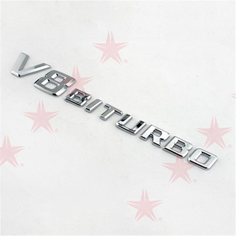 Автомобильные 3D-наклейки ABS-буквы, логотипы, наклейки для кузова автомобиля, боковые наклейки на крылья для Benz V-8 BITURBO, аксессуары для мотоциклов