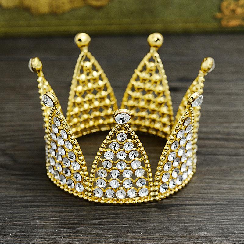 Свадебные аксессуары, детская корона, украшение для выпечки торта, полный круглый горный хрусталь, корейская новая корона на день рождения