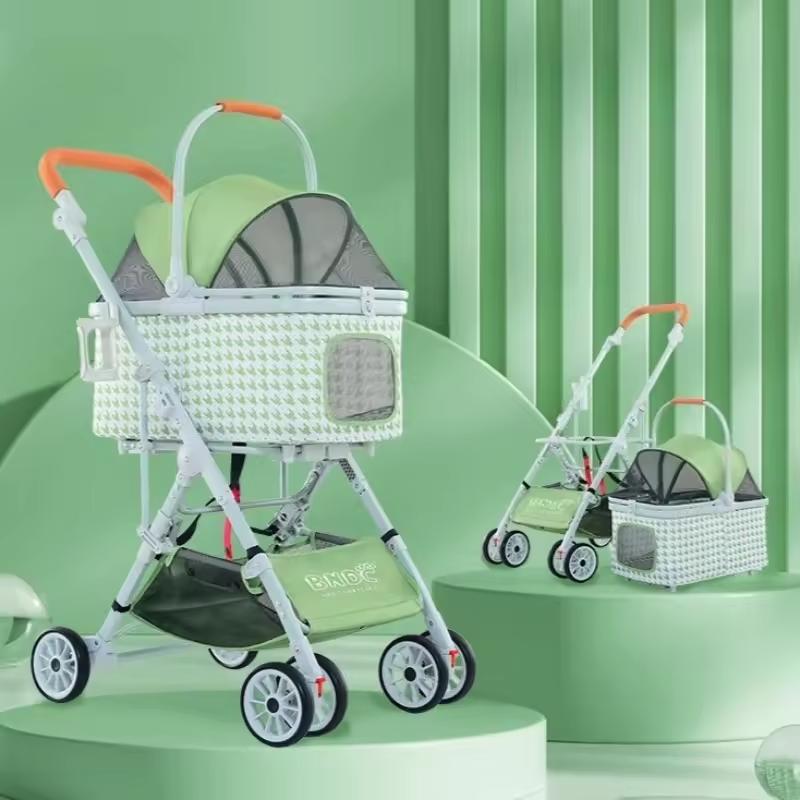 1pcs Portable Pet Stroller Suitable for Travel Washable Pet Stroller Cat and Dog Stroller Lightweight and Foldable Pet Cart