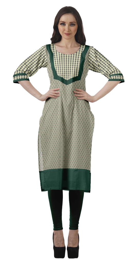 Moomaya Дизайнерская прямая женская туника Kurti с принтом, длинная индийская туника