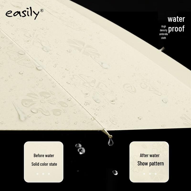 Electric Long Handle Windproof Umbrella with Water-Revealing Flowers