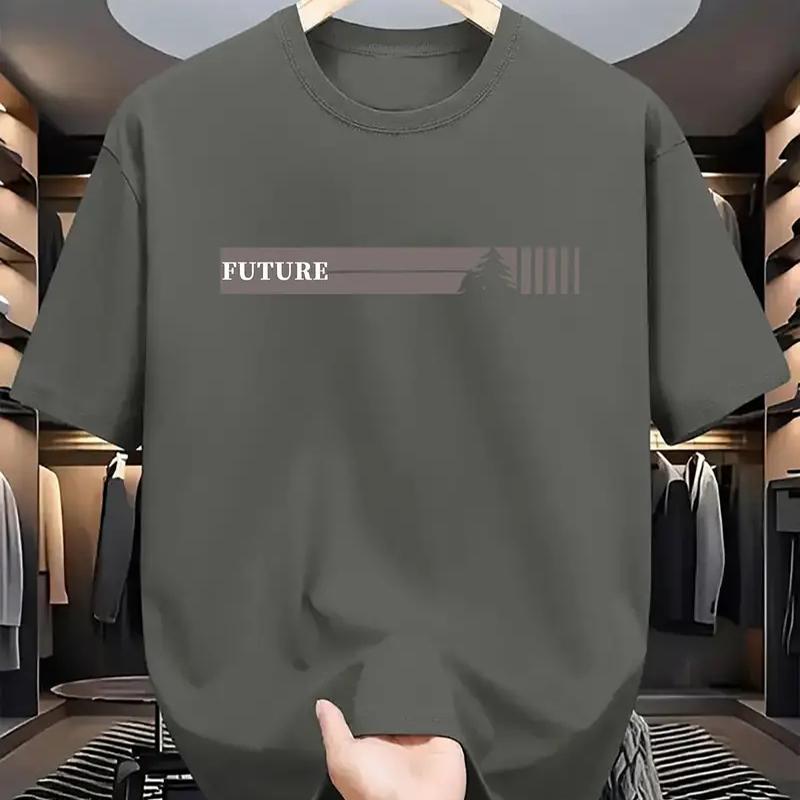 New Summer Men's Fashion T-shirt Personality Versatile Printed Men's T-shirt Top