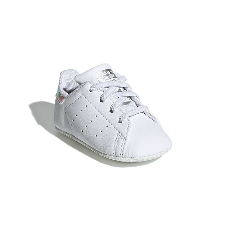 Adidas Stan Smith Crib White Переливающиеся детские кроссовки Cloud-White Silver-Metalic FY7892