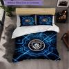 Manchester City Pattern 3 Pieces Bedding Set Soft Microfiber Duvet Cover with Pillow Cases for Bedroom