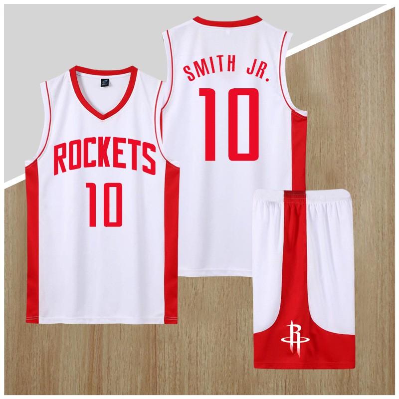 Basketball Jersey Set Rockets Team Quick Dry Sportswear Men