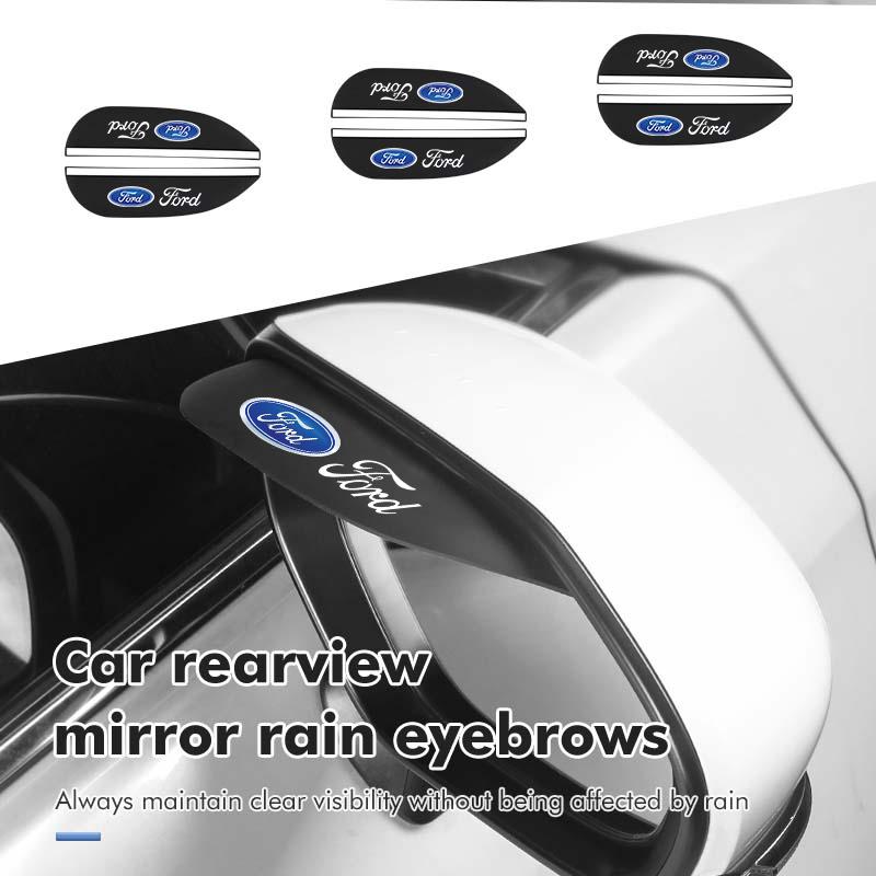 PPWE7 2pcs Car Rearview Mirror Rain Eyebrow Protector Stickers For Ford Fiesta Ranger Mondeo Escape Ecosport Fusion Explorer