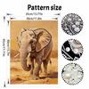 Adults DIY Majestic Elephant 5D Rhinestone Art Kit for Adults Round Half Pearls Wall Decoration Handmade Craft Gift Frameless