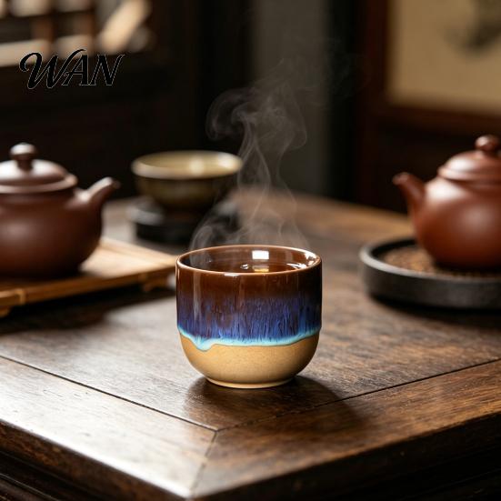 Cold Drink Ceramic Cup Handmade Handleless Mug for Hot Drinks 150ml Rustic Stoneware Coffee Stemless Tea Easy to Clean Unique Gift Lovers