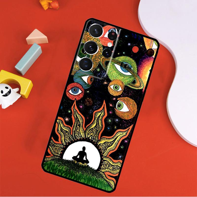 Indie Hippie Art Phone Case For Samsung Galaxy S25 Ultra S24 Ultra S9 S10 S20 S21 S22 S23 Plus S24 FE Cover