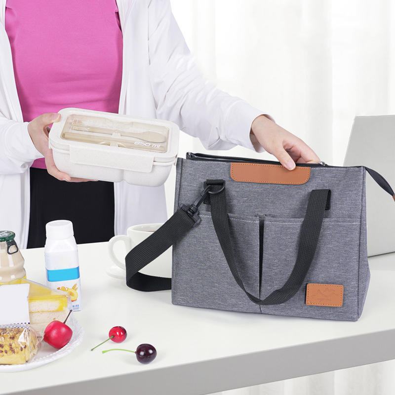 Portable Lunch Food Box Bag Oxford Material Waterproof Insulated Cooler Case Keeps Food Warm Or Cold Ideal for Outdoor Travel Daily Lunch Carrying