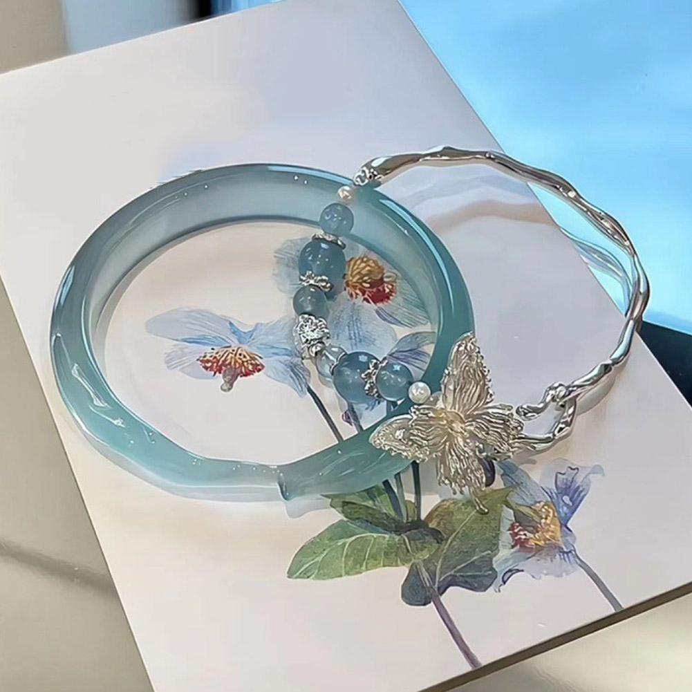 1 комплект ретро браслет колокольчики кисточки для женщин китайский стиль ювелирные изделия бисер кристалл цепи браслеты B U3Y7