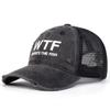 Унисекс Wtf Letter Вышитые Стирка Бейсбольные Кепки Сетка Хип-Хоп Кепка Весна Лето Открытый Регулируемые Повседневные Кепки Солнцезащитная Кепка