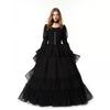Halloween Retro Gothic Jumpsuit Party Princess Court Plus Size Women's Cosplay Costume Women's Fashion Ball Party Black Long Dress