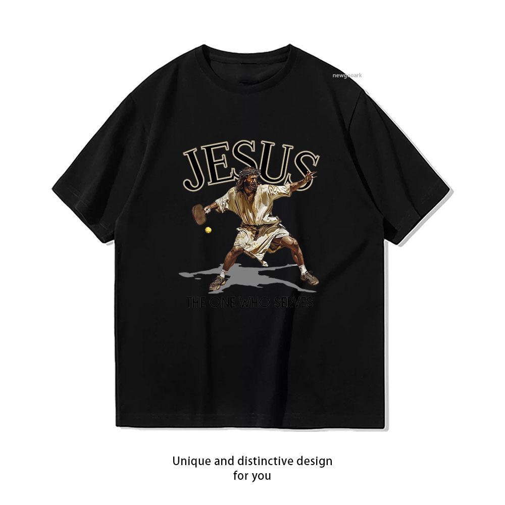Pickleball Jesus The Ultimate Serve Classic TShirt Unisex Unisex Casual Cotton Graphic T Shirts Adult Oneck Tops Tee Shortsleev