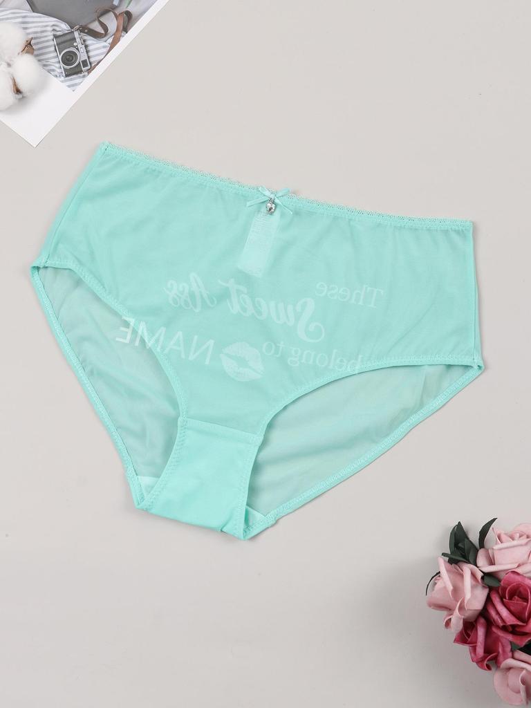 Women's Sexy Panties Custom Words Heart Pattern Comfortable Panties Low Waist Briefs
