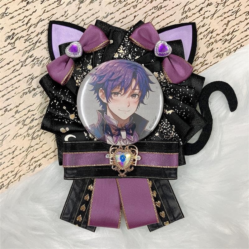 G.triGer Cat Ear Rosette, PP, Purple, for 57mm Can Badges