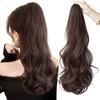 Knnzk Ponytail Point Wig Clip Extensions Long Curly Wig Crossdressing Heat Resistant Natural One Touch Extensions for Women Fluffy Chocolate Brown