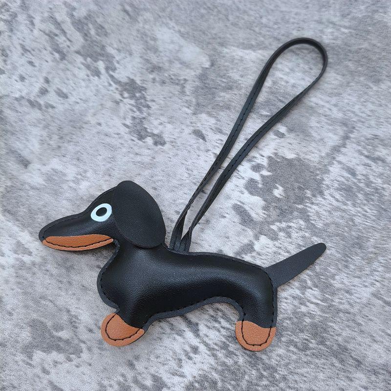 Классический милый кожаный брелок с щенком, подвеска в виде милой таксы, сумка, брелок для телефона, брелок, аксессуары