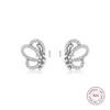 Authentic 925 Sterling Silver Butterfly Outlines Stud Earrings for Women Wedding Earings Fashion Jewelry Accesorios Mujer