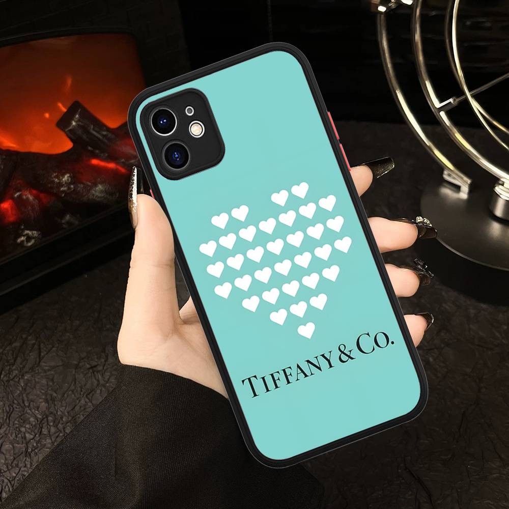 Эстетичный Синий T-Tiffany Матовый Прозрачный Чехол для Телефона для Чехла IPhone 16 15 14 13 12 11 Pro Max X XS Max Plus