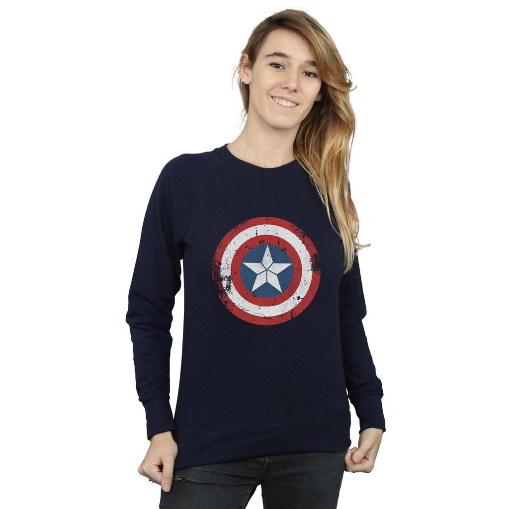 Marvel Womens/Ladies Captain America Civil War Distressed Shield Sweatshirt