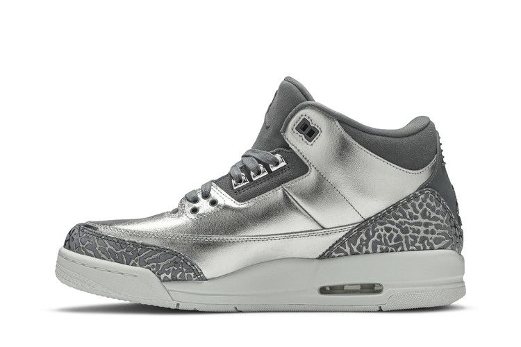 Kids' Sneakers Nike Jordan 3 Retro Premium Heiress Metallic Silver (GS) Metallic Silver/Cool Grey-White