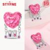 New 925 Silver Sparkling Magic Cube Love Charm Red Heart Beads DIY for Women Bracelet Fine Jewelry Gift Accessories