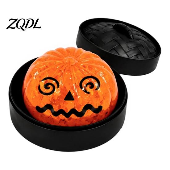 Adult Stress Reduction Toy Halloween Ghost Bun Ball, Slow Rising Soft TPR Fidget Desktop Decoration for Anxiety Relief, Cute Spooky Squeeze in Steamer