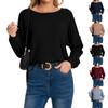 Women's Fashion Casual Round Neck Long Sleeve Solid Color Comfortable Loose Top