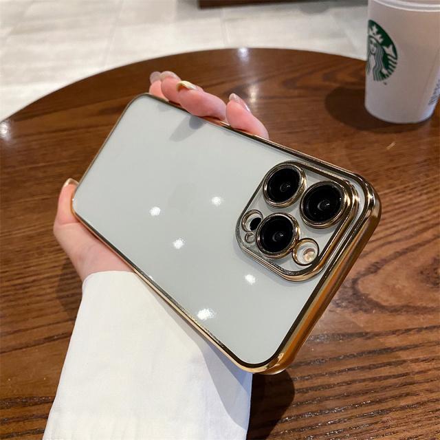 Роскошный прозрачный чехол с покрытием для Iphone 14 13 12 11 Pro Max X Xs Xr 7 8 Plus Se, стекло для камеры Defender, противоударный квадратный чехол