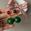 Серьги-подвески из смолы и керамики с серебряными иглами, круглые, в стиле ретро, нишевые, класса люкс, с темпераментом, высокого класса