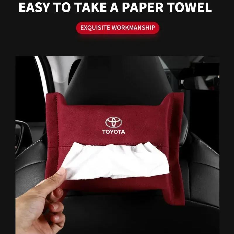 1Pcs Car Tissue Box Holder Sun Visor Seat Back Car Accessories for Toyota TRD GR Corolla Yaris Aygo Prius RAV4 Crown CHR Camry Auris