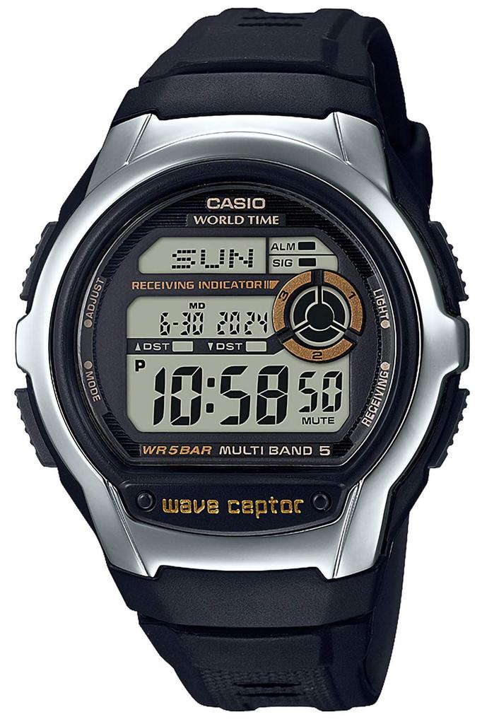 Casio Wave Ceptor Super Illuminator Тип LED Черные Радиоуправляемые Часы, (Свет высокой яркости), WV-M60R-9AJF, Мужские,
