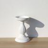 Vintage Wooden White Embryo Candlestick White Wood Powder Candlestick