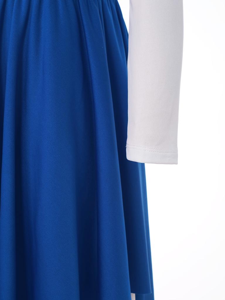 Платье для выступления Girls Worship с длинным рукавом, металлическим контрастом и асимметричной юбкой, костюм для лирического танца