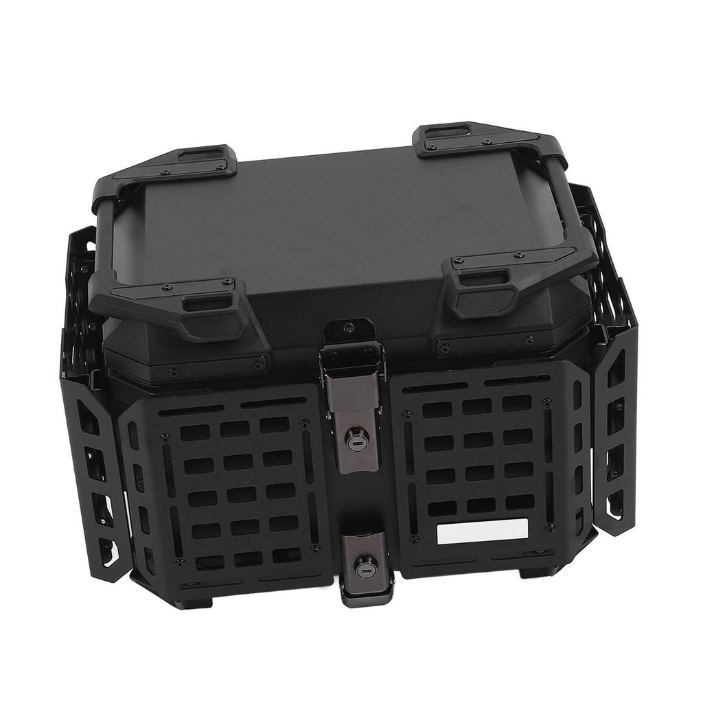 45L Motorcycle Top Case with Security Lock Waterproofing Aluminum Alloy Quick Release Trunk Top Box for Helmet Luggage
