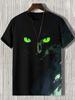 Funny Men's Animal Cat Printed T Shirt Short Sleeved Tees Tops 3D Print O-Neck Shirts Party Summer Casual Men's Clothing Apparel
