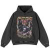Уличная ретро японская мультяшная графика, черная, свободная, унисекс, толстовка с капюшоном Y2K