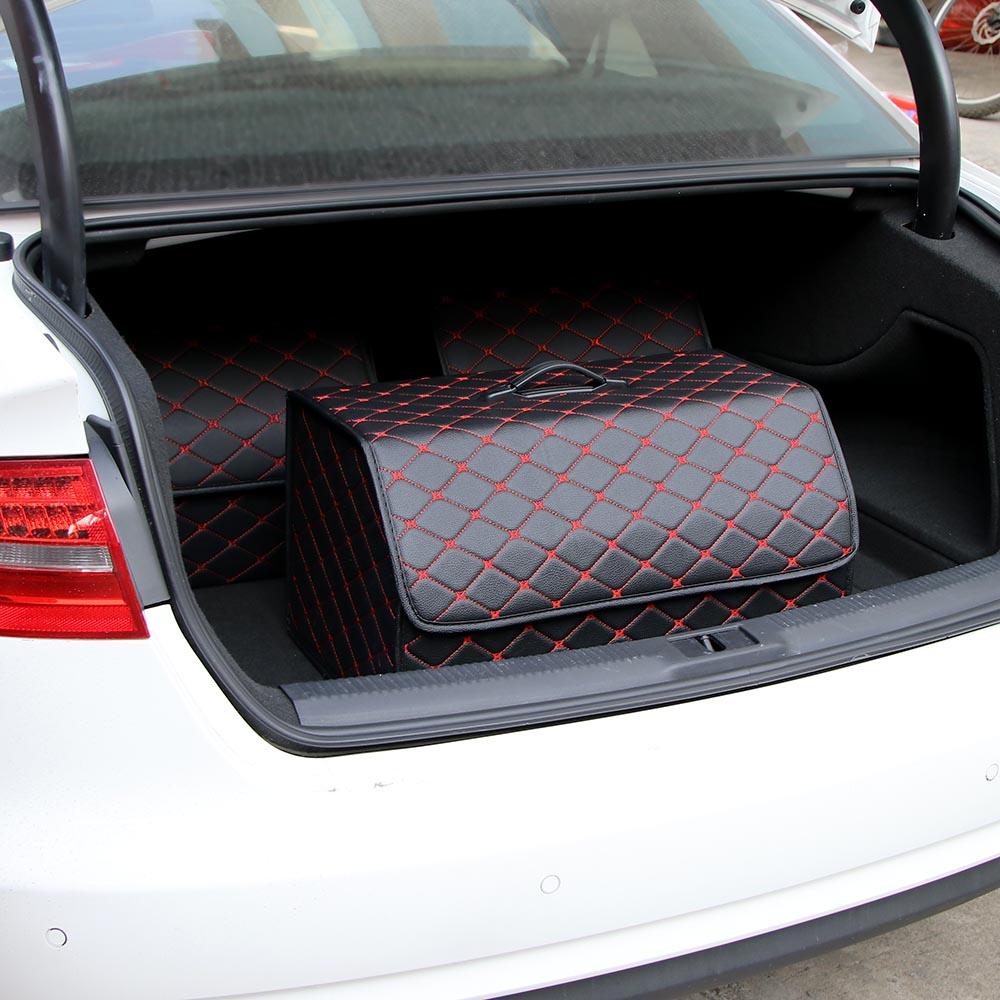 Складной автомобильный ящик для хранения вещей из искусственной кожи с нетканым материалом, водонепроницаемый, для хранения вещей в автомобилях, для уборки, аксессуары для салона автомобиля