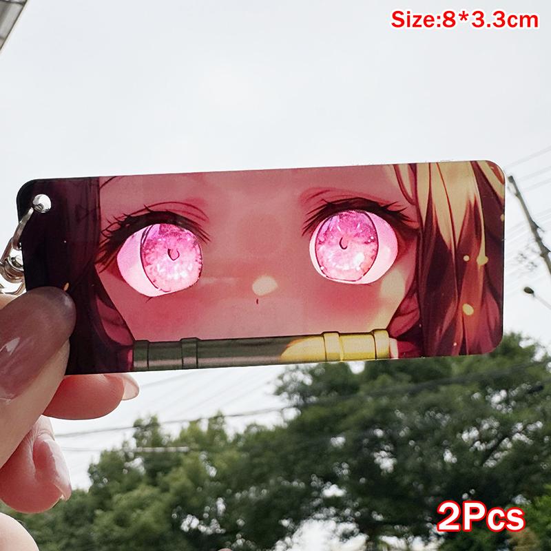 2/9 шт. Аниме Брелок для карточек Клинок рассекающий демонов Украшение Кавайная девушка Акриловые аксессуары для рюкзака Мультяшный сувенир Портативная игрушка Подарок