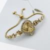 Women's Heart Shaped Bracelet Watch Rhinestone Heart Quartz Wristwatch Adjustable Slider Bracelet Dress Watch