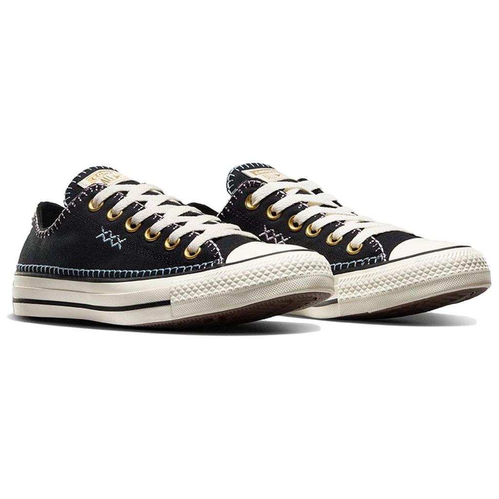 Converse Chuck Taylor All Star Удобные низкие парусиновые кеды Женские кроссовки Черные Белые A07546C