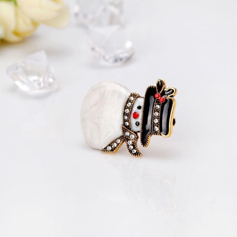 Christmas Snowman Brooch Hat Antique Fashion Scarf Corsage Gifts Pins