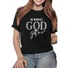 Футболка с графическим принтом "God Got Me" Унисекс Короткий рукав 100% Плотный Хлопок Удобный Круглый вырез Мягкая Повседневная Футболка