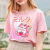 26 Футболка «Клубничное молоко» Футболка в стиле Vaporwave Kawaii Харадзюку Аниме Япония Унисекс Футболка