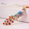 Брелок для ключей, сверкающий трехмерный животный узор, украшение в виде павлина, искусственный кристалл и стразы, брелок для ключей, аксессуар для сумки